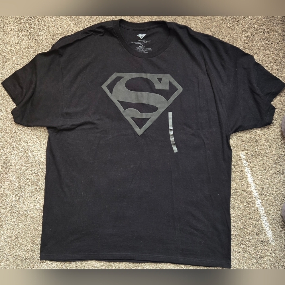 DC Superman Black Gray Logo T-Shirt Size 3XLB